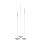 Floor Candle Holder Vera Set of 3, white powder-coated steel frame on Turbin grey Caesarstone base
