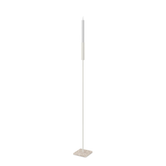 Floor Candle Holder Vera Large, beige powder-coated steel frame on Moorland fog Caesarstone base