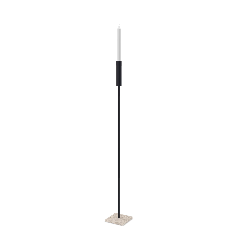 Floor Candle Holder Vera – Large – Black Frame – Moorland Fog