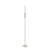Floor Candle Holder Vera Large, taupe powder-coated steel frame on Moorland fog Caesarstone base