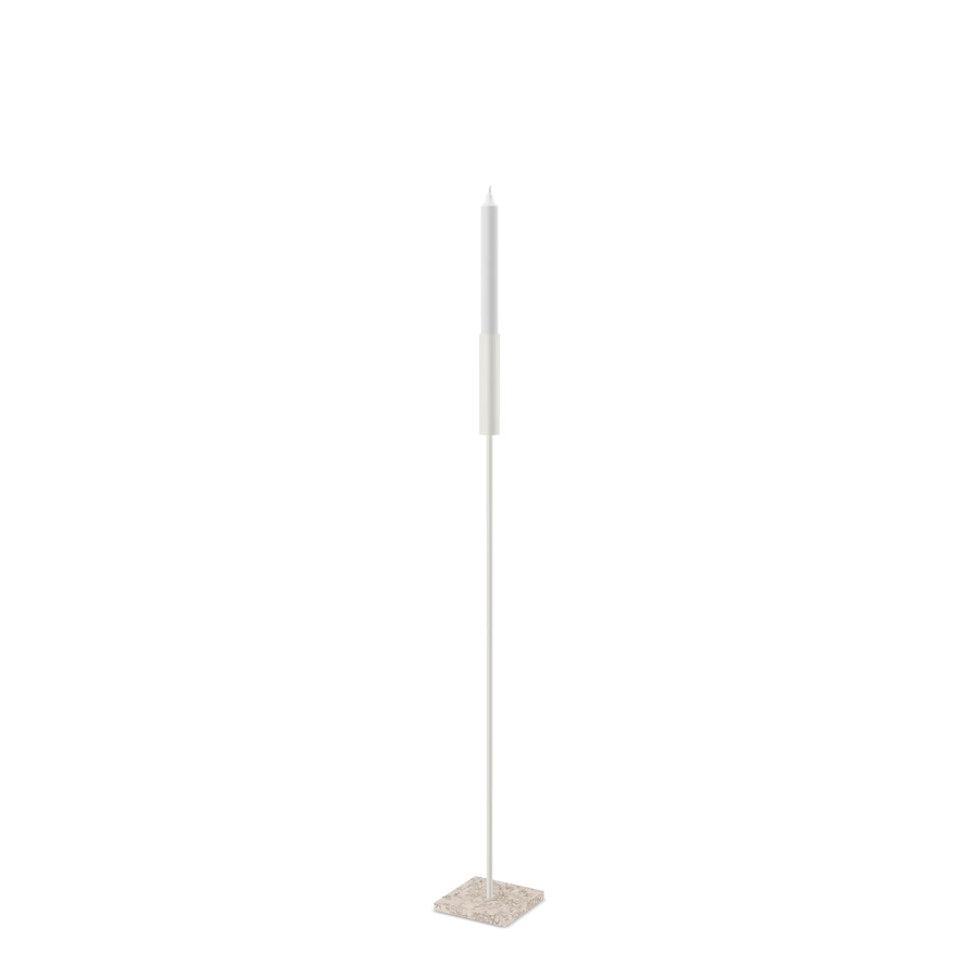 Floor Candle Holder Vera – Medium – Beige Frame – Moorland Fog