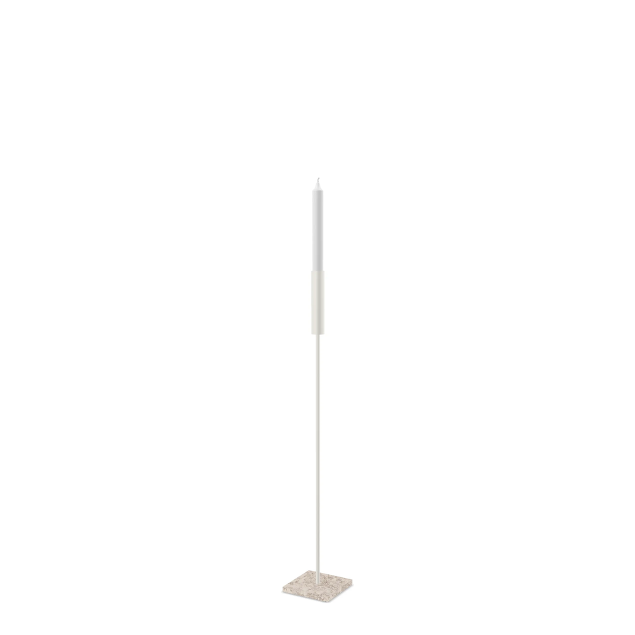 Floor Candle Holder Vera – Small – Beige Frame – Moorland Fog