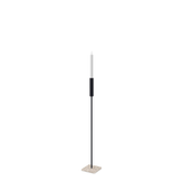 Floor Candle Holder Vera Small, black powder-coated steel frame on Moorland fog Caesarstone base