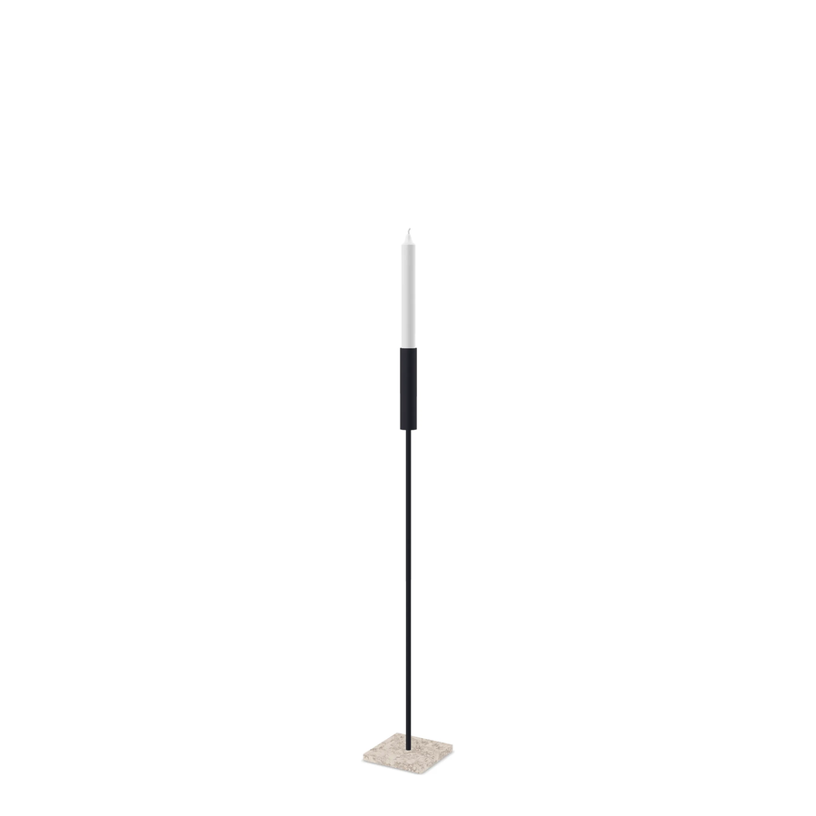 Floor Candle Holder Vera – Small – Black Frame – Moorland Fog