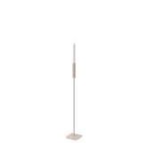 Floor Candle Holder Vera Small, taupe powder-coated steel frame on Moorland fog Caesarstone base