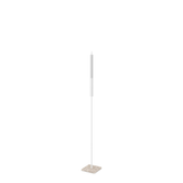 Floor Candle Holder Vera Small, white powder-coated steel frame on Moorland fog Caesarstone base