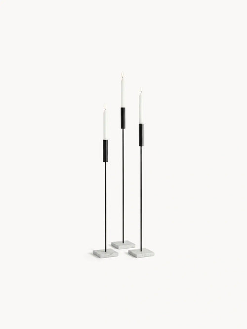 Candleholder Vera - Set Frame - Black Frame - Moorland Stone