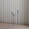 Vera floor candleholder set in black and moorland, featuring sleek lines and a matte finish, ideal for Scandinavian decor.