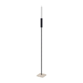 Floor candle holder Vera Large, black steel on Moorland fog Caesarstone base, 95 cm.