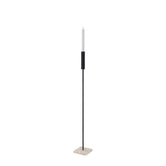 Floor candle holder Vera Medium, black steel on Moorland fog Caesarstone base, 85 cm.