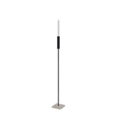 Floor candle holder Vera Medium, black steel on Turbin grey Caesarstone base, 85 cm.