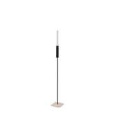 Floor candle holder Vera Small, black steel on Moorland fog Caesarstone base, 75 cm.