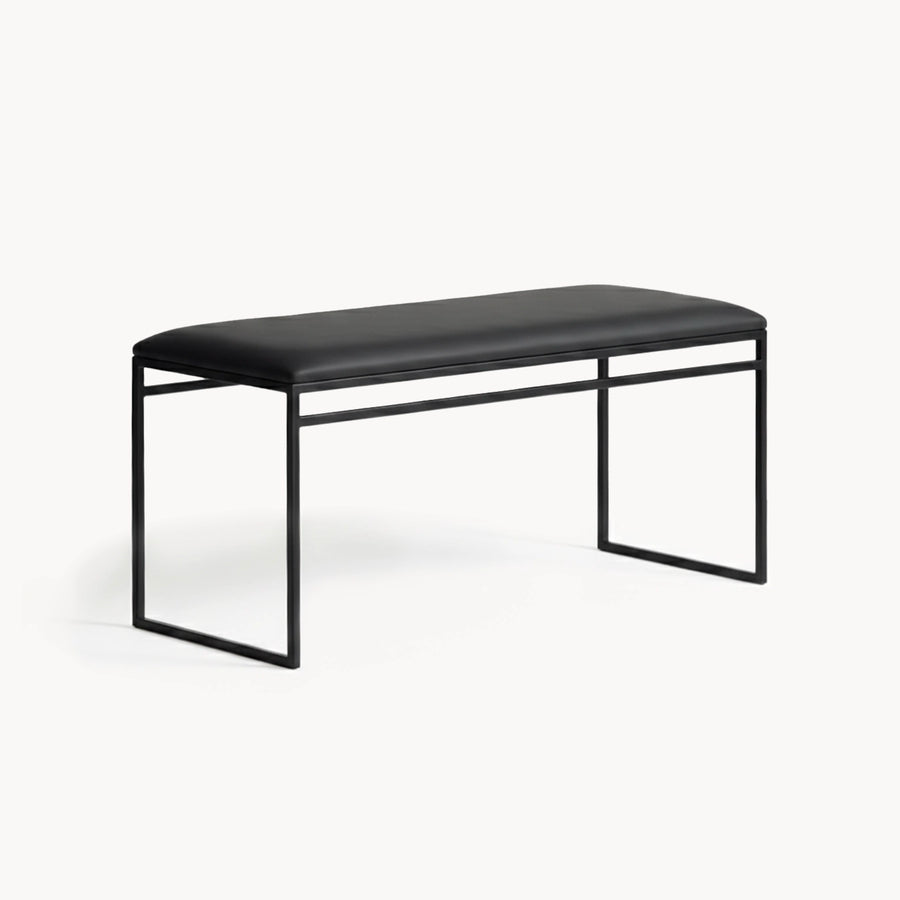 Hallway Bench Wilma – Black Frame – Jade Black Leather