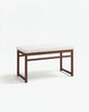 Wilma wood bench - Dark oak - Ivory bouclé