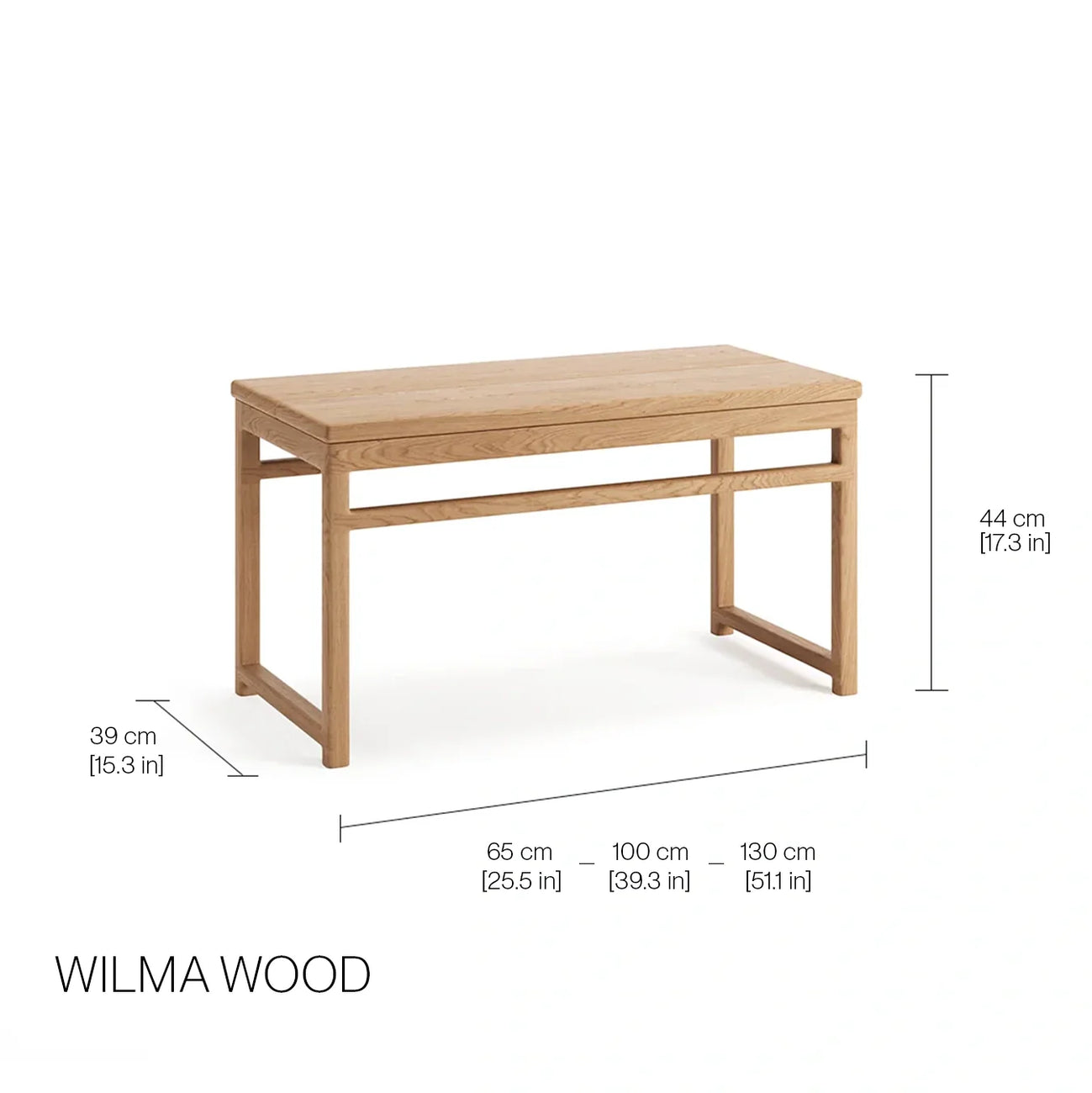 Wilma wood bench - Dark oak