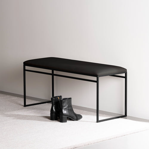 Banc Wilma - Noir - Cuir Jade black