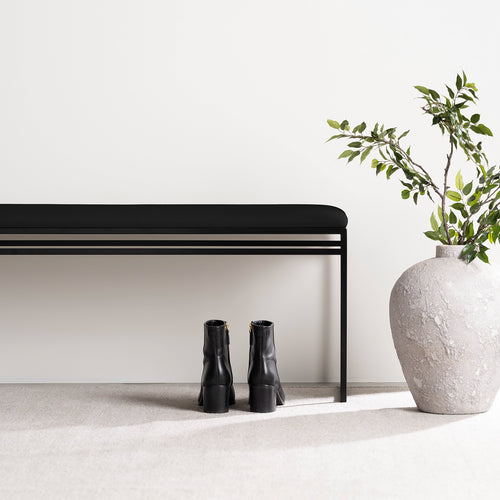 Banc Wilma - Noir - Cuir Jade black