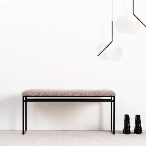 Banc Wilma - Noir - Greige bouclé