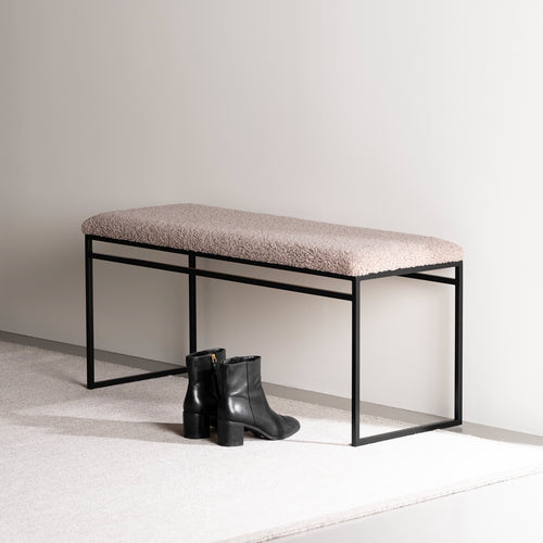 Banc Wilma - Noir - Greige bouclé