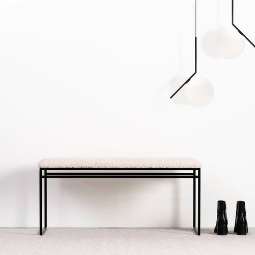Banc Wilma - Noir - Bouclé Ivory