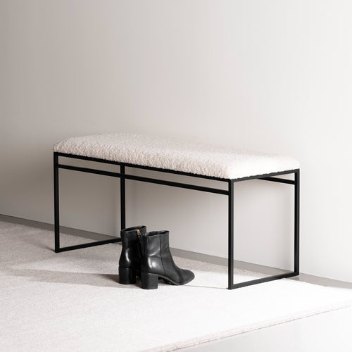 Banc Wilma - Noir - Bouclé Ivory