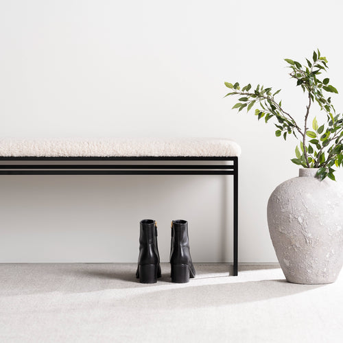 Banc Wilma - Noir - Bouclé Ivory