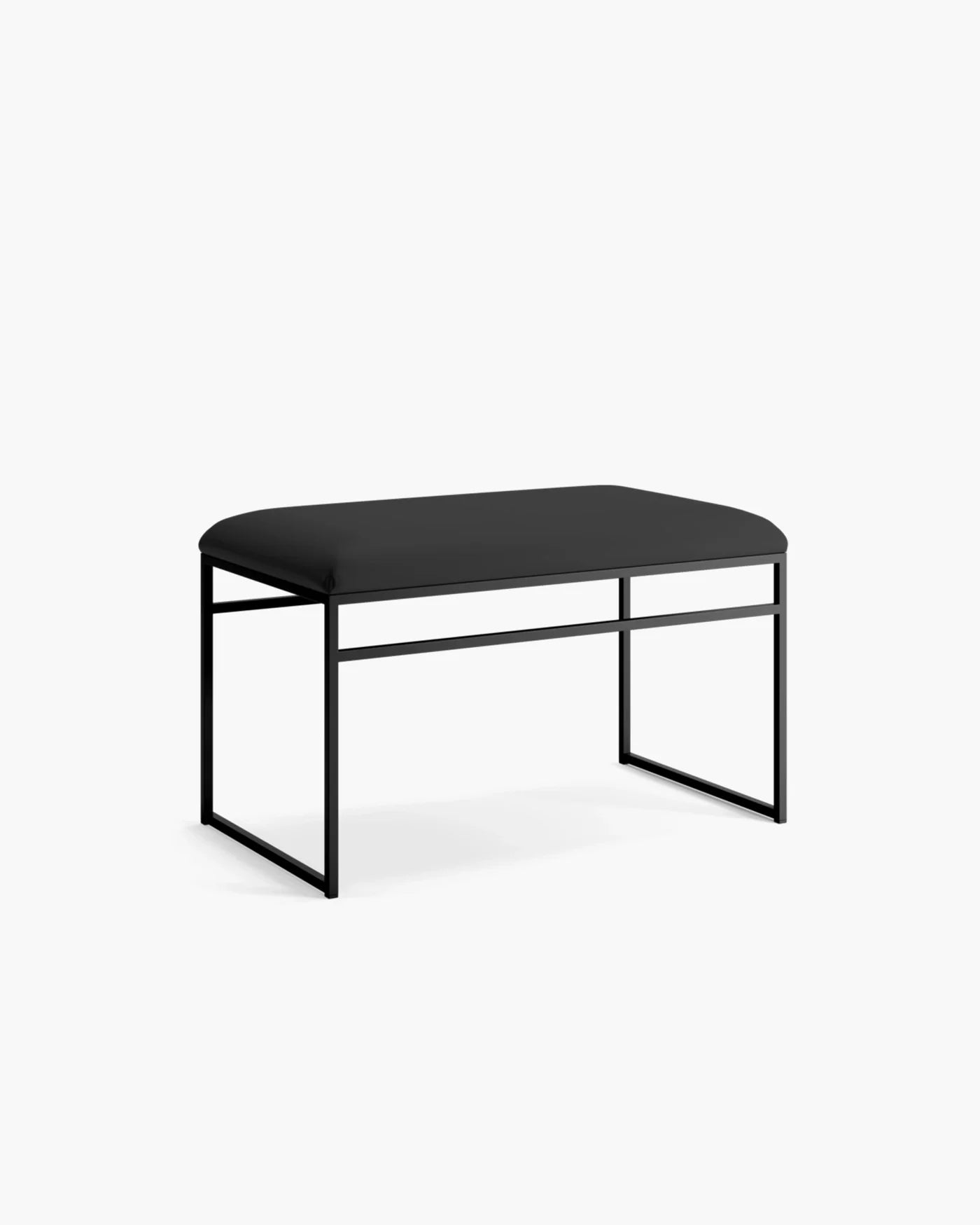 Minimalist Wilma bench with a black frame, showcasing sleek Scandinavian design for modern interiors.