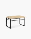 Banc Wilma - Noir - Cuir latte