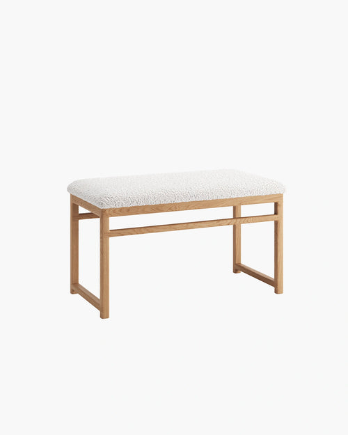Wilma Bänk - Ek - Ivory bouclé
