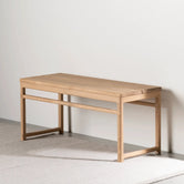 Wooden Bench Alva with natural oak frame, showcasing the simple elegance of solid wood for contemporary interiors.